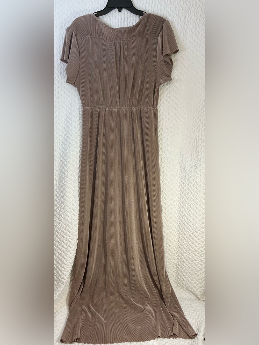 Baltic Born Athena Pleated Maxi Dress Size L Taupe Brown NWT Wedding Guest - Picture 3 of 6